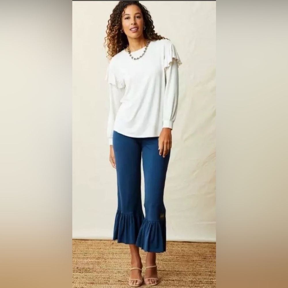 NWT Matilda Jane Enchanted Garden Beaufort Big Ruffle Pants Blue Size Medium